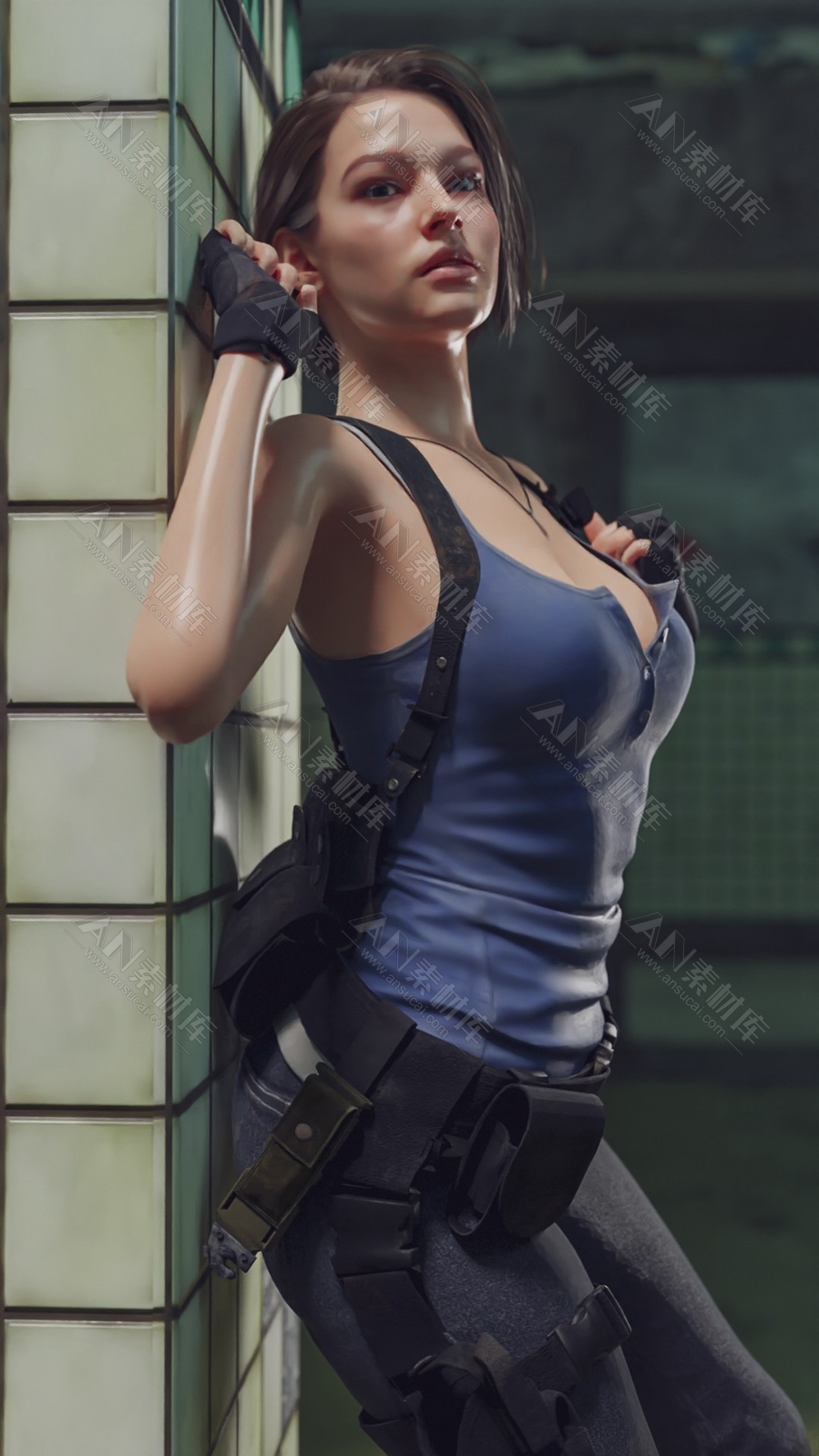 bl106blender生化危机女性角色3d模型带rig绑定02