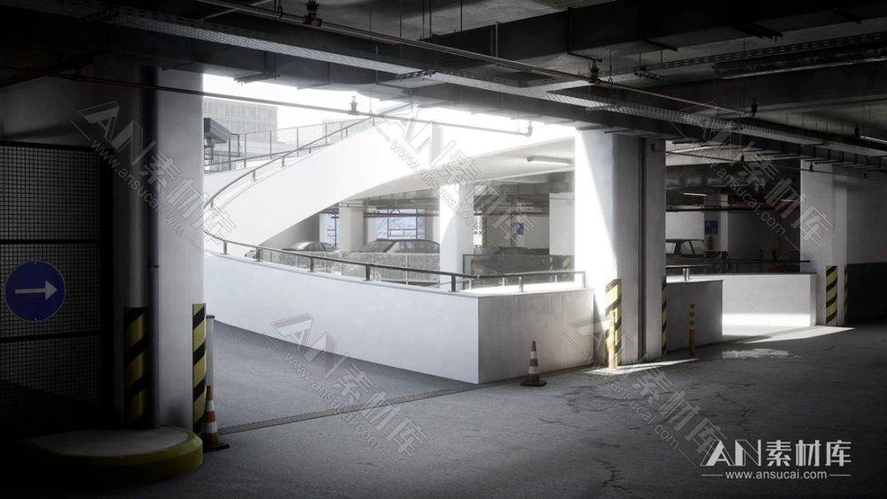 734现代小区多层地下停车场建筑游戏场景虚幻4ue4parkinggarage
