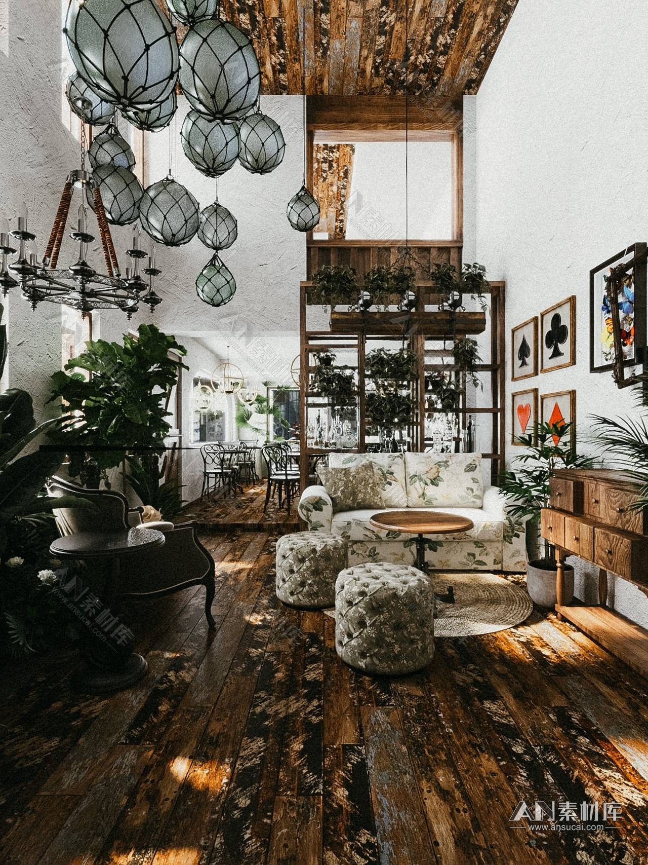 咖啡厅场景3dsmax文件vr